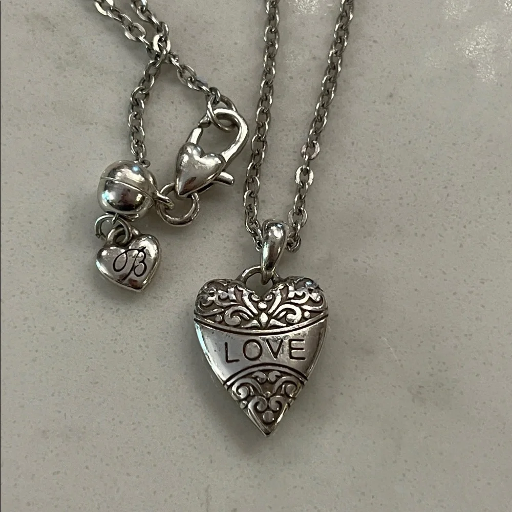 Retired Brighton reversible love rhinestone heart adjustable necklace - Picture 12 of 14